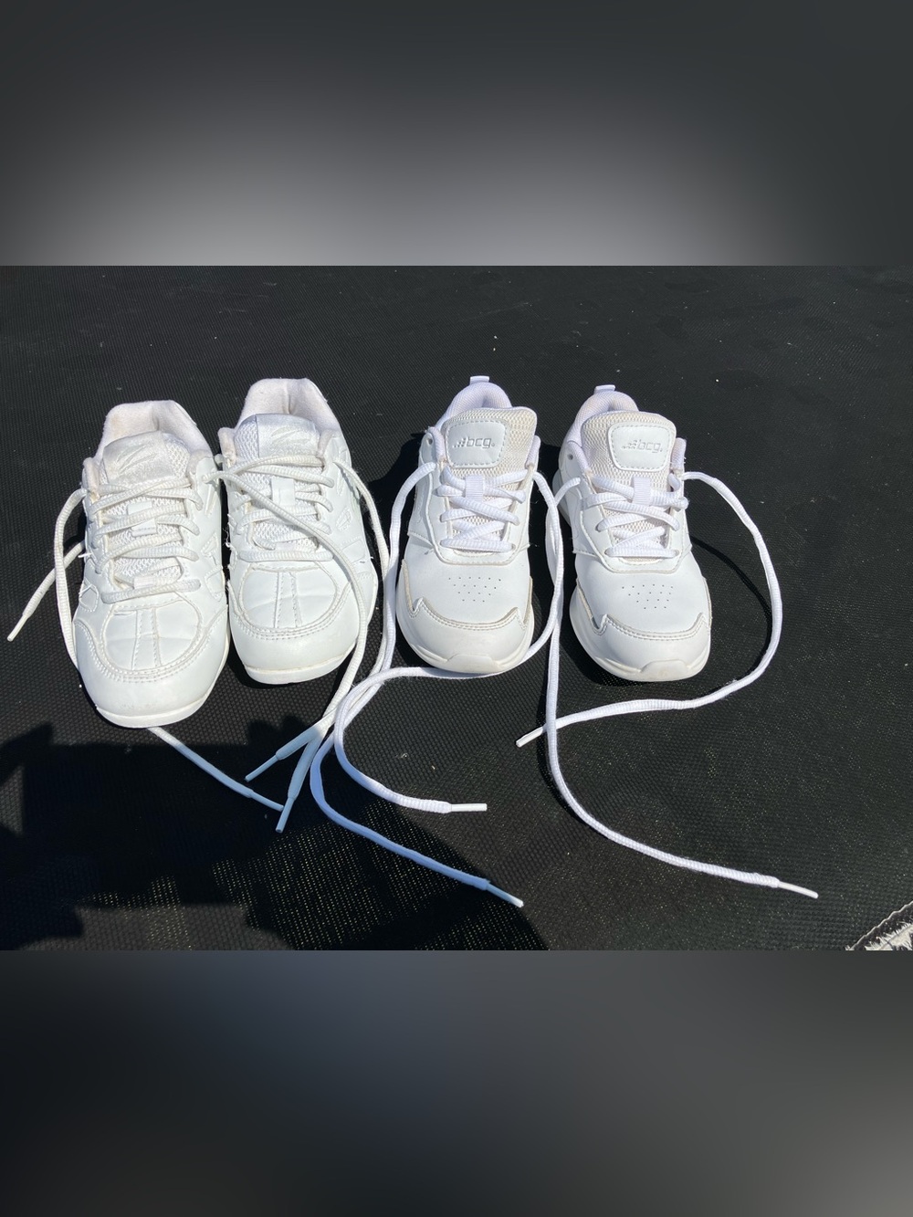 All-White kids Sneakers - Classic Lace-Up Trainers used for cheer